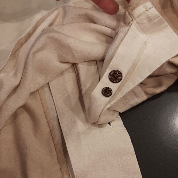 Caribbean Silk Cotton Beige Button-Down Shirt - Picture 11 of 11